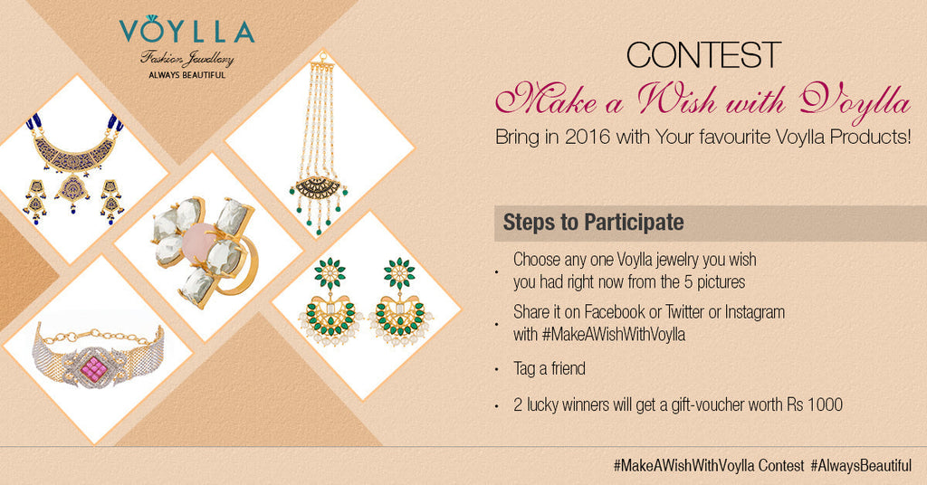 Make a Wish Voylla Contest – Participate Now to Win Prizes