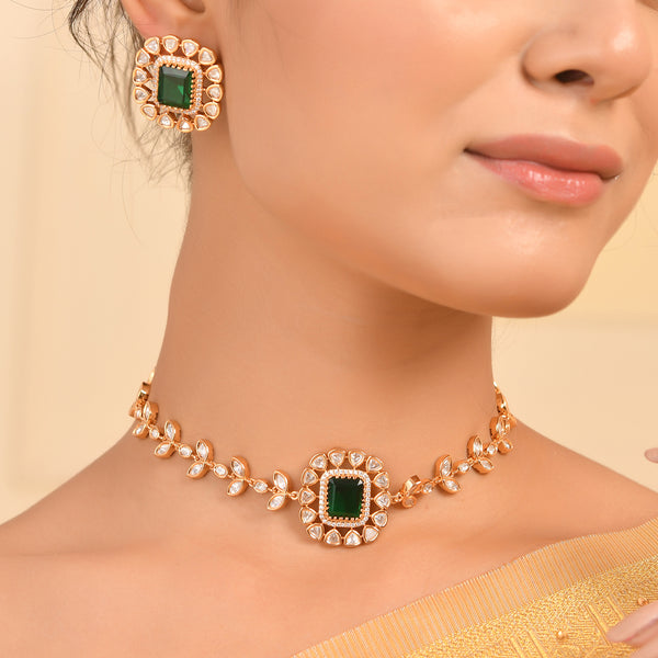 Kundan Opulance Graceful Choker Necklace Set – VOYLLA