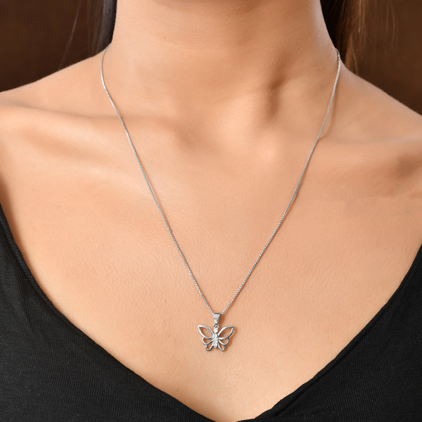 Tropical Wildlife Butterfly Sterling Silver Pendant – VOYLLA