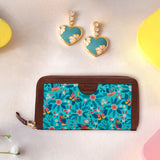 Camellia Drop Earrings With Paradise Long Wallet Combo