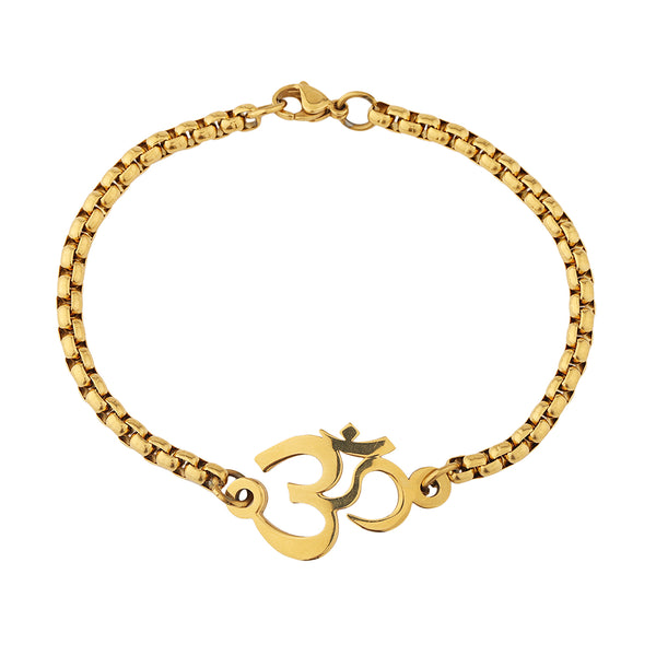 VOYLLA Yellow Gold Plated Trishul Rakhi Bracelet For Brother – Handcrafted & Elegant