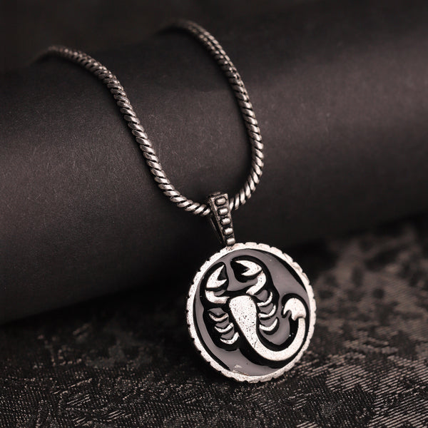 Evil Eye Scorpio Zodiac Black Oxidised Pendant – VOYLLA