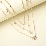 Trendy Essentials Lightly Embellished Two-Strand Gold Plated Necklace