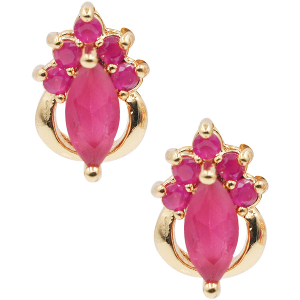 Pink CZ Stud Earrings VOYLLA