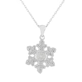 925 Sterling Silver CZ Blue Stone Pendant with Chain