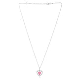 Sterling Silver Pink CZ Heart Pendant
