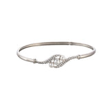 Sparkling Elegance Contemporary Design CZ and Faux Pearls Rhodium Plated Brass Bracelet