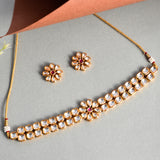 Kundan Elegance Floral Choker Jewellery Set
