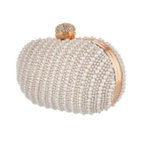 Trendy Bags White Pearls Clutch