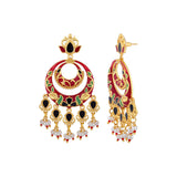 Tahira Glorious Red Double Hoop Earrings