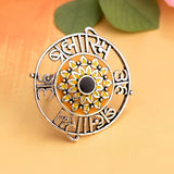 Aham Brahmasmi Inscription Round Statement Ring