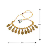 Rava Ball Oxidized Gold Plated Statement Necklace