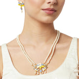 Festive Hues Faux Pearls Adorned Brass Gold Plated Jewellery Set