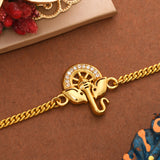 Gold Tone Ganesha Bracelet Style Rakhi