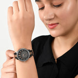 Voylla Black Dial Studded Analog Watch