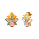 Forever More Yellow And Blue Lotus Earrings