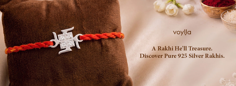 Silver Rakhi for Brother: Buy Pure 925 Chandi Rakhi Online
