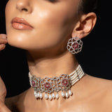 Halo Essence Mandala Floral Choker Necklace Set