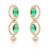 Green American Diamond Necklace Set for Women Sparkling Elegance Gold Finish Short Choker Length Jewellery Set with Drop Earrings