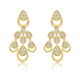 American Diamond Necklace Set for Women Sparkling Elegance Teardrop Cascade Gold Finish Short Collar Jewellery Set with Dangler Earrings