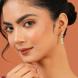 Gold Dangler Earrings for Women Sparkling Elegance American Diamond Tiered Arc Danglers for Cocktail and Celebration Looks