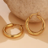 Korean Bling Twist Of Glam Hoops Earrings