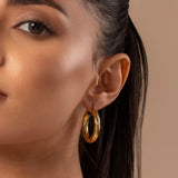 Korean Bling Twist Of Glam Hoops Earrings