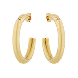 Korean Bling Golden Curve Hoops Earrings