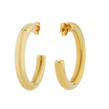 Korean Bling Golden Curve Hoops Earrings