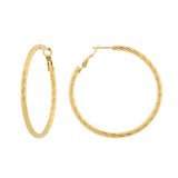 Korean Bling Golden Wave Hoops Earrings