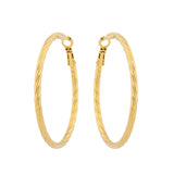 Korean Bling Golden Wave Hoops Earrings