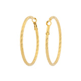 Korean Bling Golden Wave Hoops Earrings