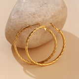 Korean Bling Golden Wave Hoops Earrings