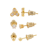 Korean Bling Everyday Glam Trio Earrings Combo