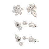 Korean Bling Silver Spark Trio Earrings Combo