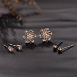 Korean Bling Silver Spark Trio Earrings Combo