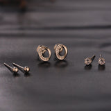Korean Bling Everyday Radiance Trio Earrings Combo