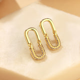 Korean Bling Golden Loop Drop Earrings