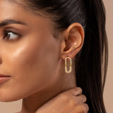 Korean Bling Golden Loop Drop Earrings