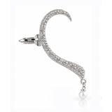 Korean Bling  Silver Pearl Curve Ear Cuff Earring