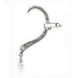 Korean Bling  Silver Pearl Curve Ear Cuff Earring