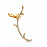 Korean Bling Golden Vine CZ Ear Cuff Earring