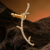 Korean Bling Golden Vine CZ Ear Cuff Earring