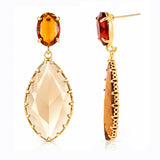 Korean Bling Amber Glow Teardrop Earrings