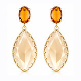 Korean Bling Amber Glow Teardrop Earrings