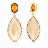 Korean Bling Amber Glow Teardrop Earrings