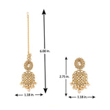 Kundan Opulance White Smoke CZ-Pearl Yellow Gold-Plated Dangler Set