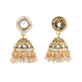 Kundan Opulance Light Pink Pearl-Beaded Circle Motif Yellow Gold-Plated Necklace Set