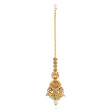 Kundan Opulance Light Pink Multi CZ-Pearl Yellow Gold-Plated Short Necklace Set