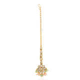 Kundan Opulance Light Pink Multi Pearl-Beaded Yellow Gold-Plated Short Necklace Set